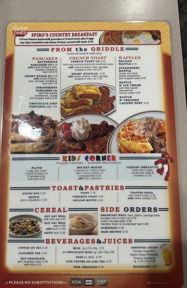 Spiros Diner Menu image 2